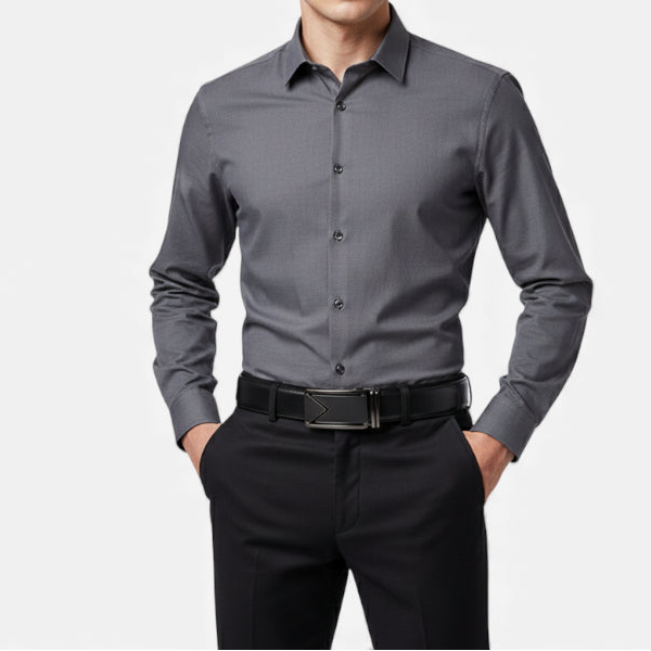 Ceinture Cuir Texturé Noir Automatique Homme