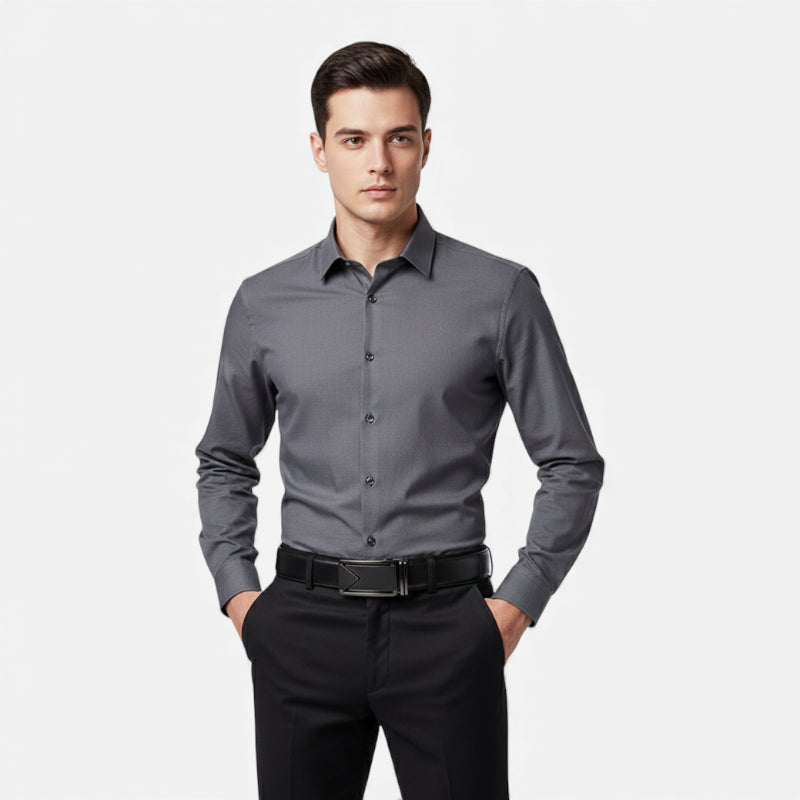 Ceinture Cuir Texturé Noir Automatique Homme