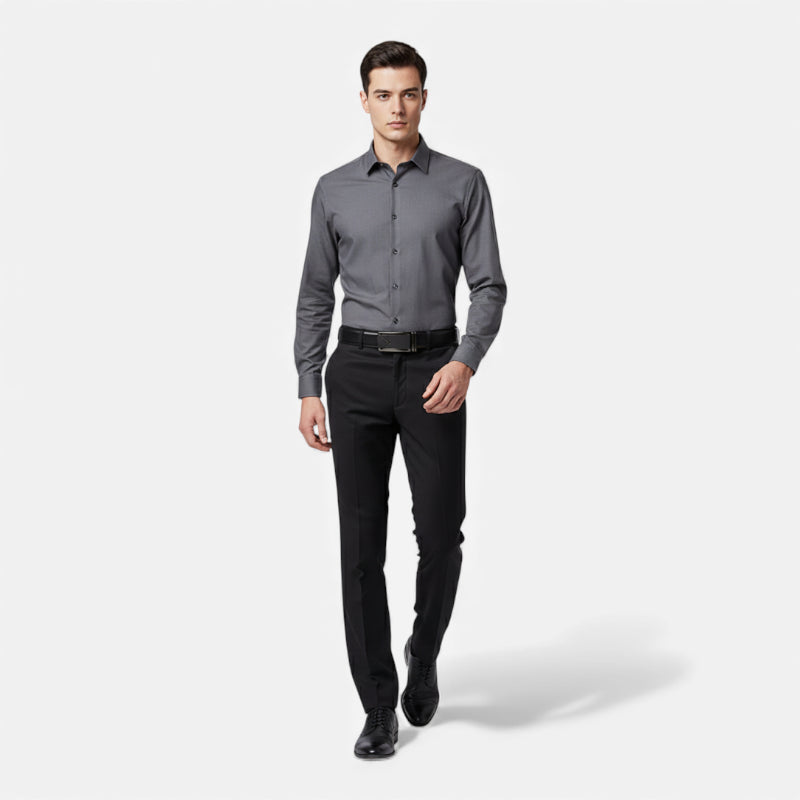 Ceinture Cuir Texturé Noir Automatique Homme