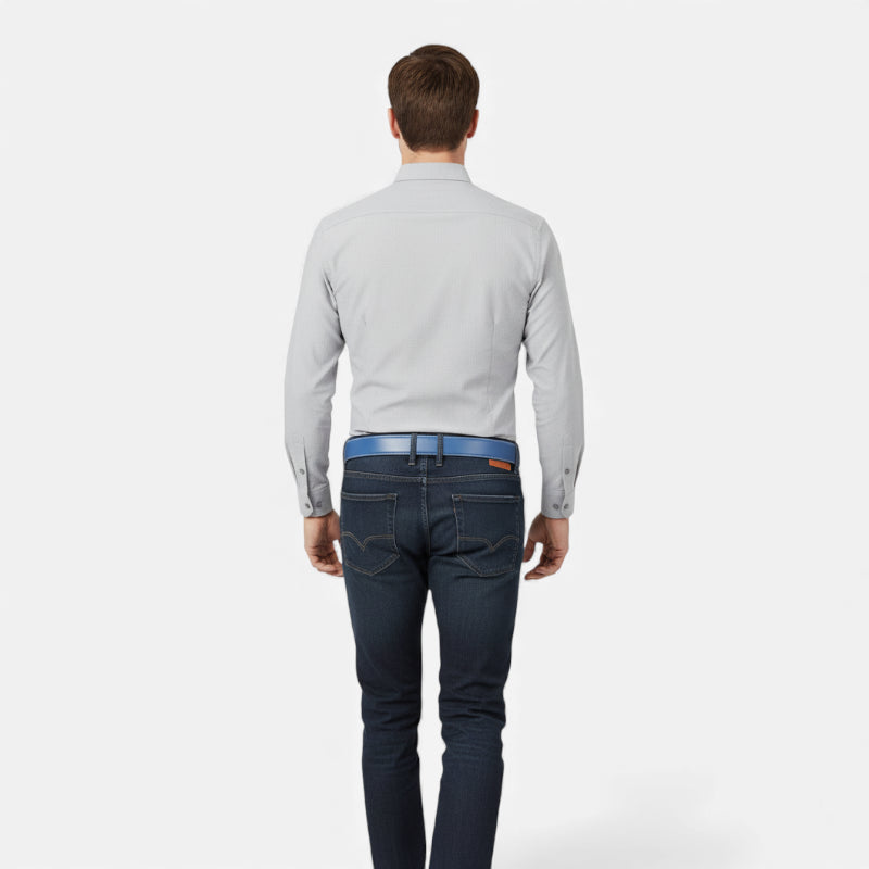 Ceinture Cuir Bleu Automatique Homme