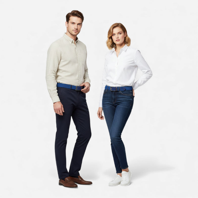 Ceinture Tressée Bleu Marine