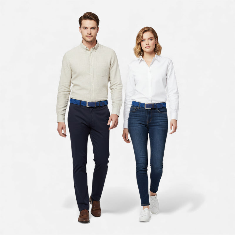 Ceinture Tressée Bleu Marine