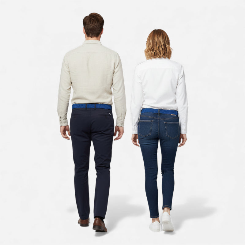 Ceinture Tressée Bleu Marine Unisexe