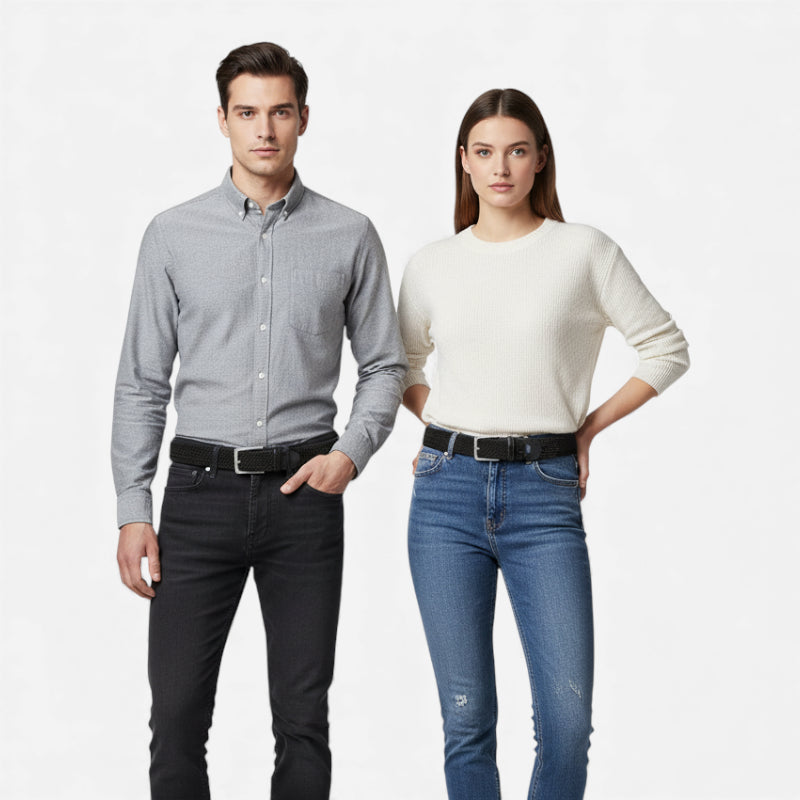 Ceinture Tressée Noire Unisexe
