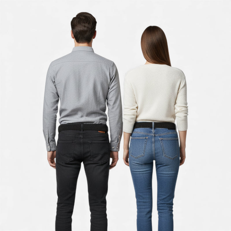 Ceinture Tressée Noire Unisexe