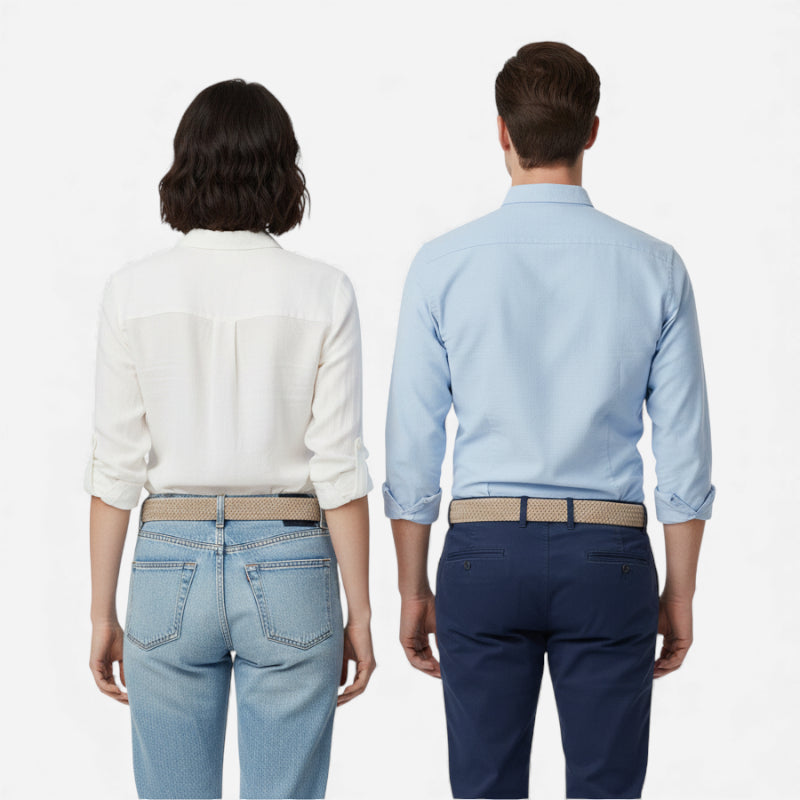 Ceinture Tressée Beige