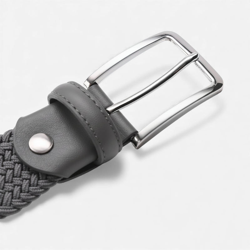 Ceinture Tressée Gris Foncé