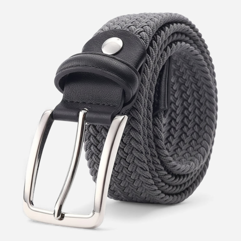 Ceinture Tressée Gris Foncé