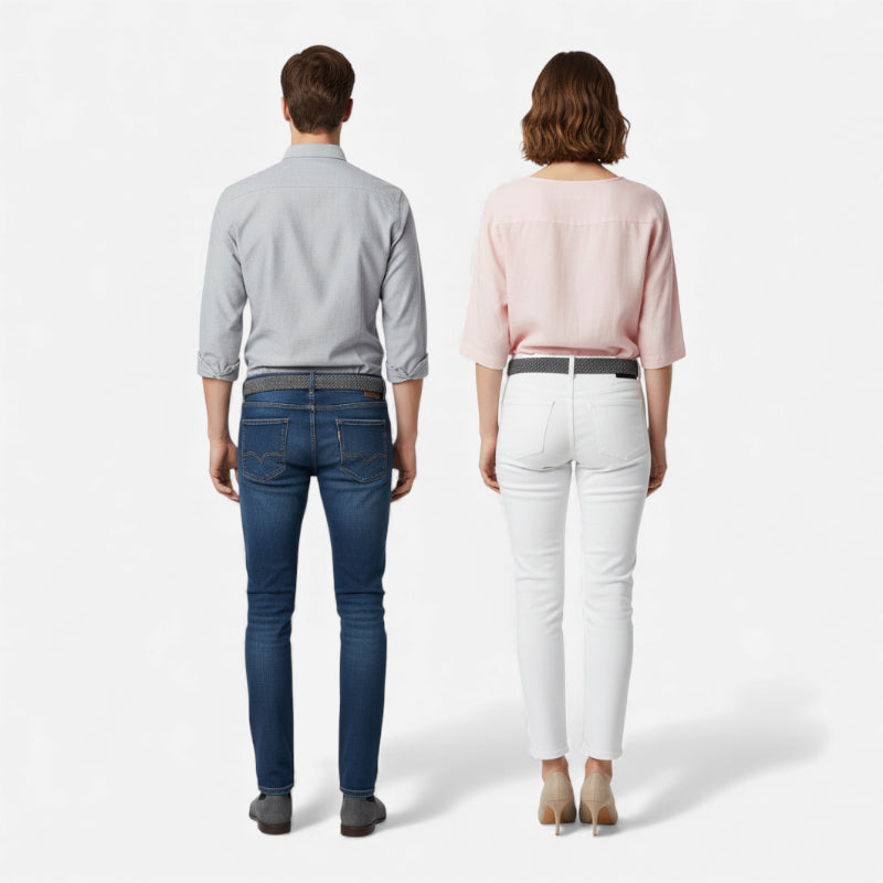Ceinture Tressée Gris Foncé Unisexe