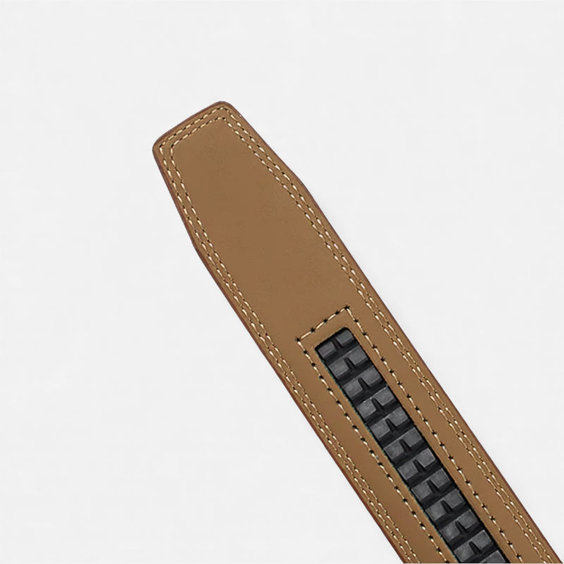 Ceinture En Cuir Marron Cognac Foncé Automatique Homme