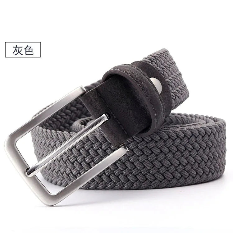 Ceinture Tressée Gris Foncé