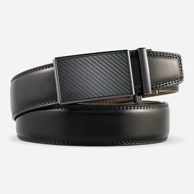 Ceinture En Cuir Noir Automatique Homme