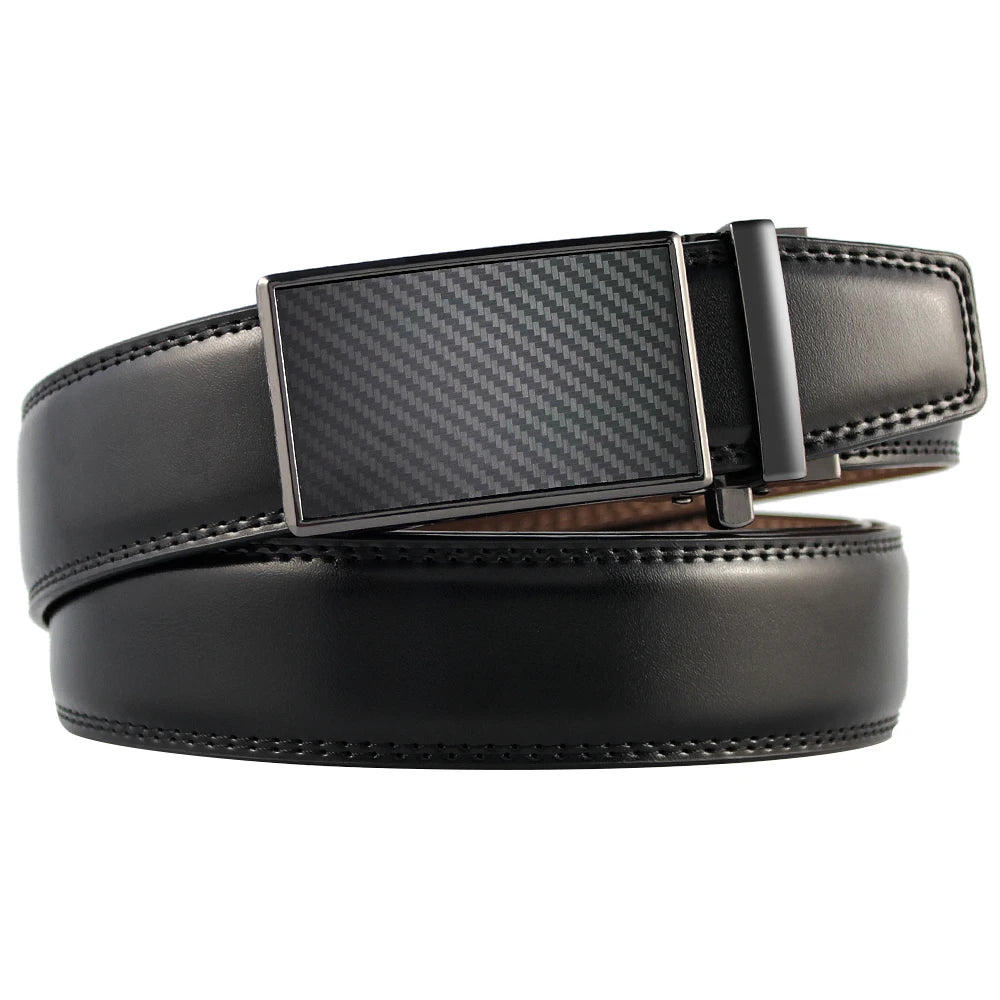 Ceinture En Cuir Noir Automatique Homme