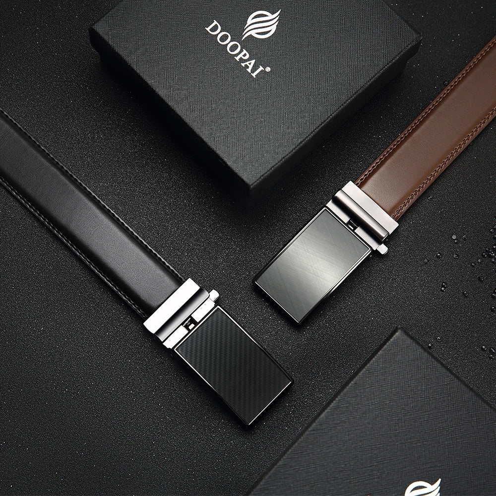 Ceinture En Cuir Noir Automatique Homme