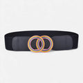 Ceinture Elastique Large Noire Boucle Arc En Ciel Femme
