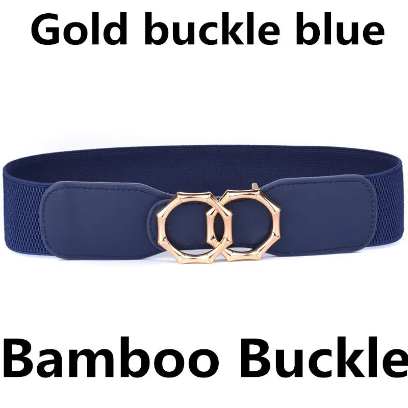 Ceinture Elastique Large Blanche Anneaux Arc En Ciel Femme