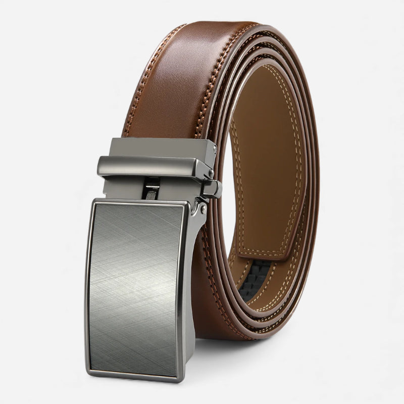 Ceinture Cuir Marron Foncé Automatique Homme