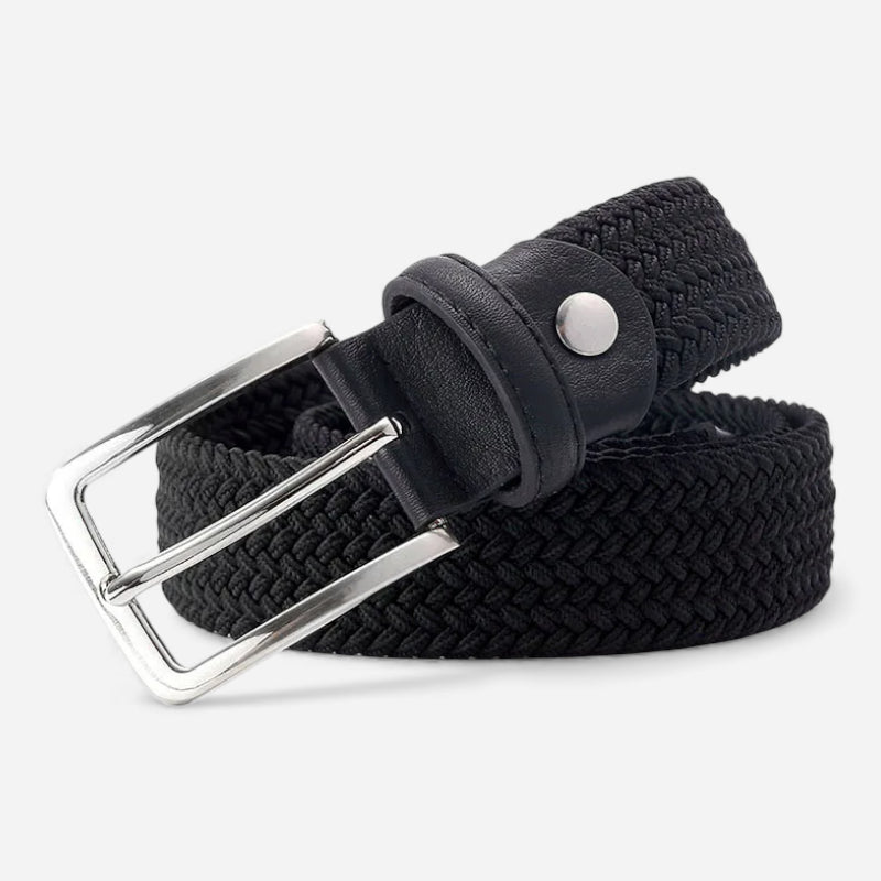 Ceinture Tressée Noire Unisexe