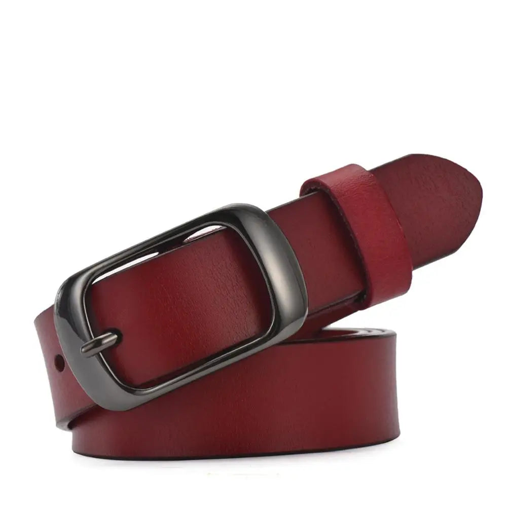 Ceinture Cuir Bordeaux Boucle Noir Brillant Femme