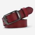 Ceinture Cuir Bordeaux Boucle Noir Brillant Femme