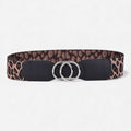 Ceinture Léopard Elastique Large Boucle Argentée Femme