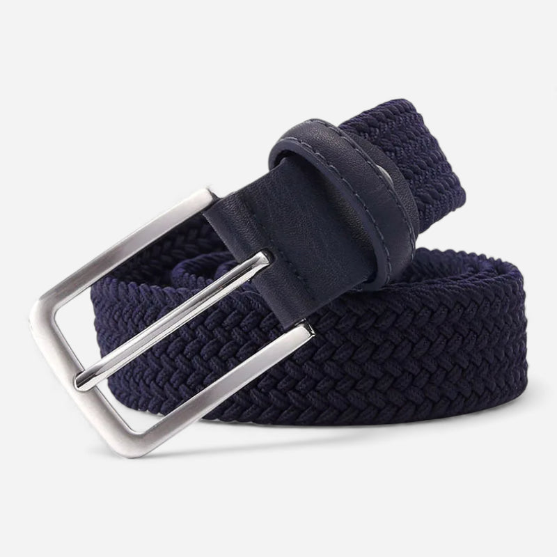 Ceinture Tressée Bleu Marine Foncé