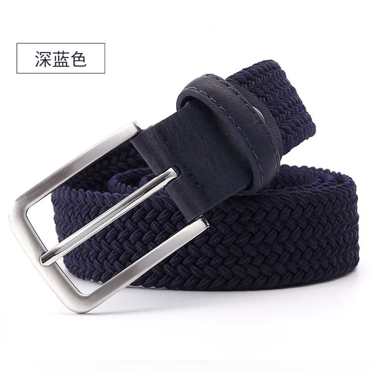 Ceinture Tressée Bleu Marine Foncé