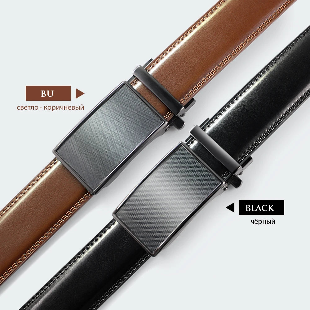 Ceinture En Cuir Noir Automatique Homme