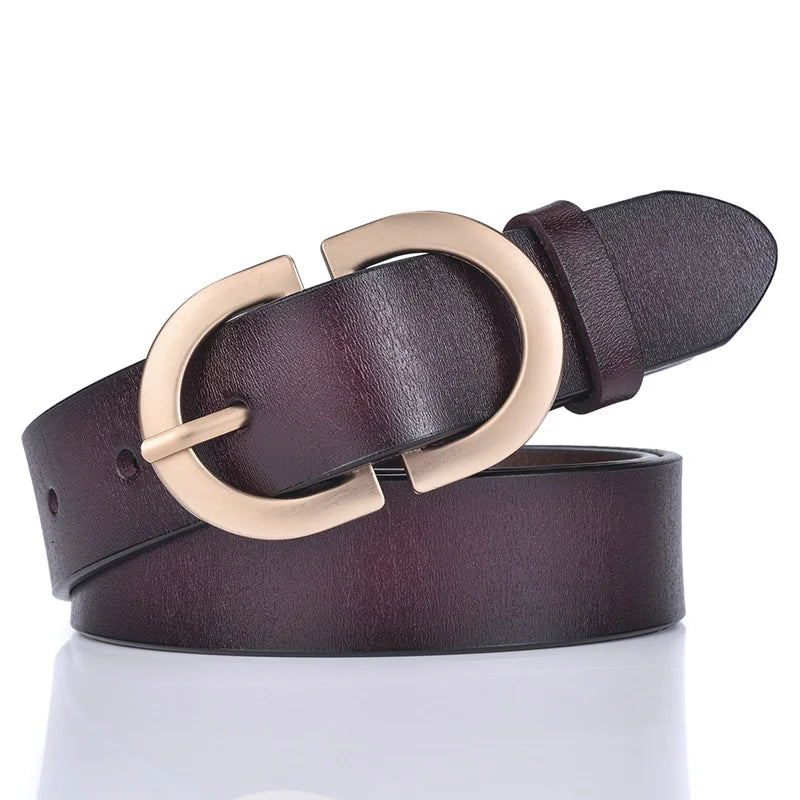 Ceinture Cuir Bordeaux Femme