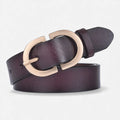 Ceinture Cuir Bordeaux Femme