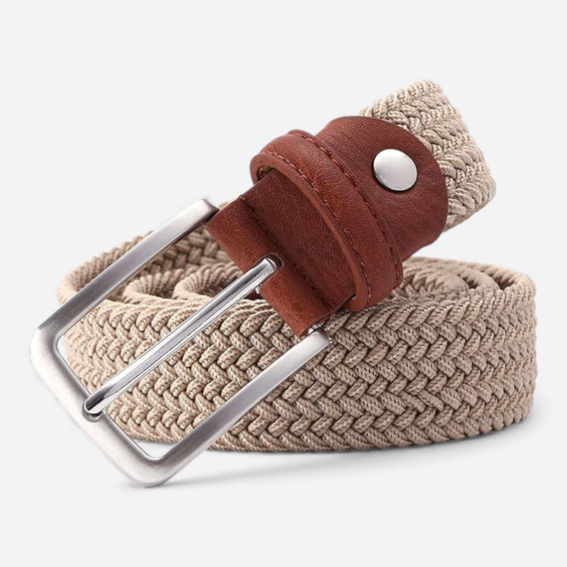 Ceinture Tressée Beige Unisexe