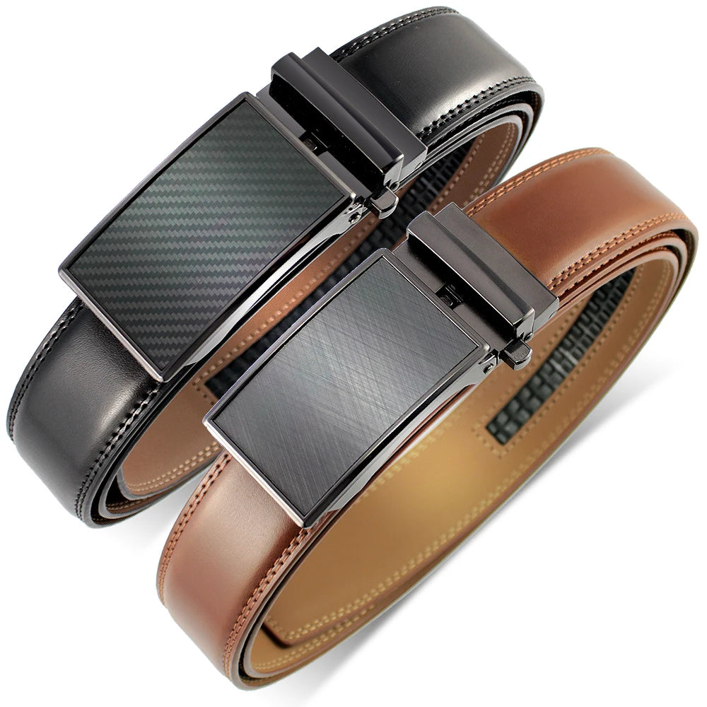 Ceinture En Cuir Noir Automatique Homme