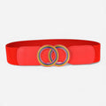 Ceinture Elastique Rouge Boucle Taille Haute Femme