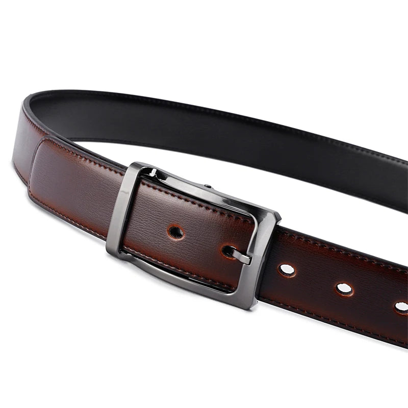 Ceinture Cuir Marron et Noir Réversible Homme