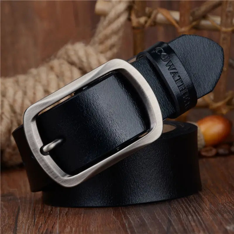Ceinture En Cuir Noir Pour Homme