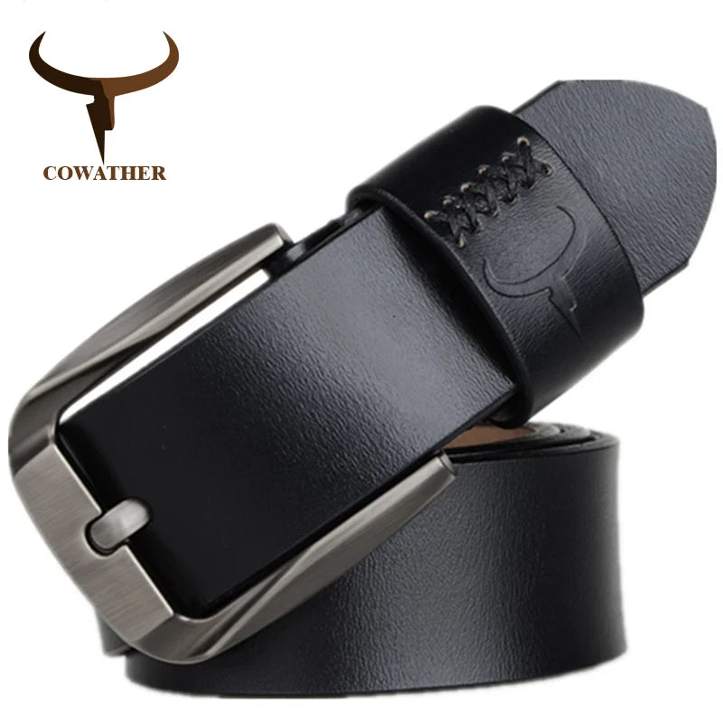 Ceinture Cuir Véritable Noir Homme
