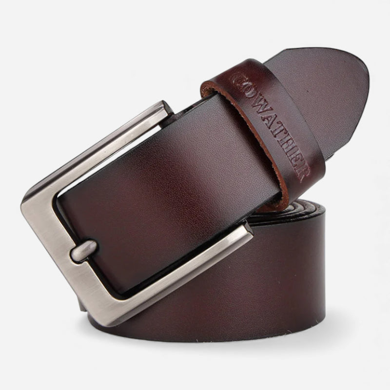 Ceinture Cuir Marron Foncé Unisexe