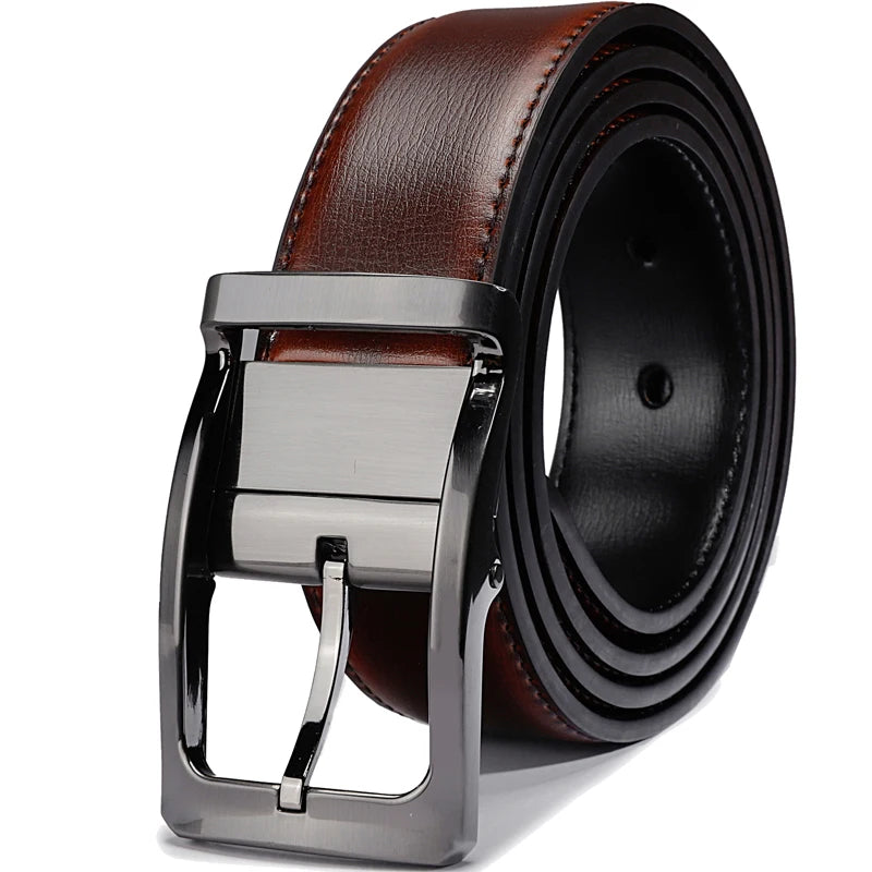 Ceinture Cuir Marron Réversible Homme