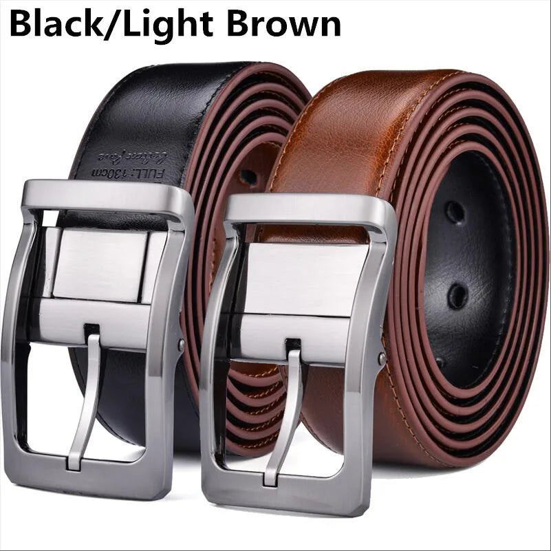 Ceinture Cuir Marron Réversible Homme