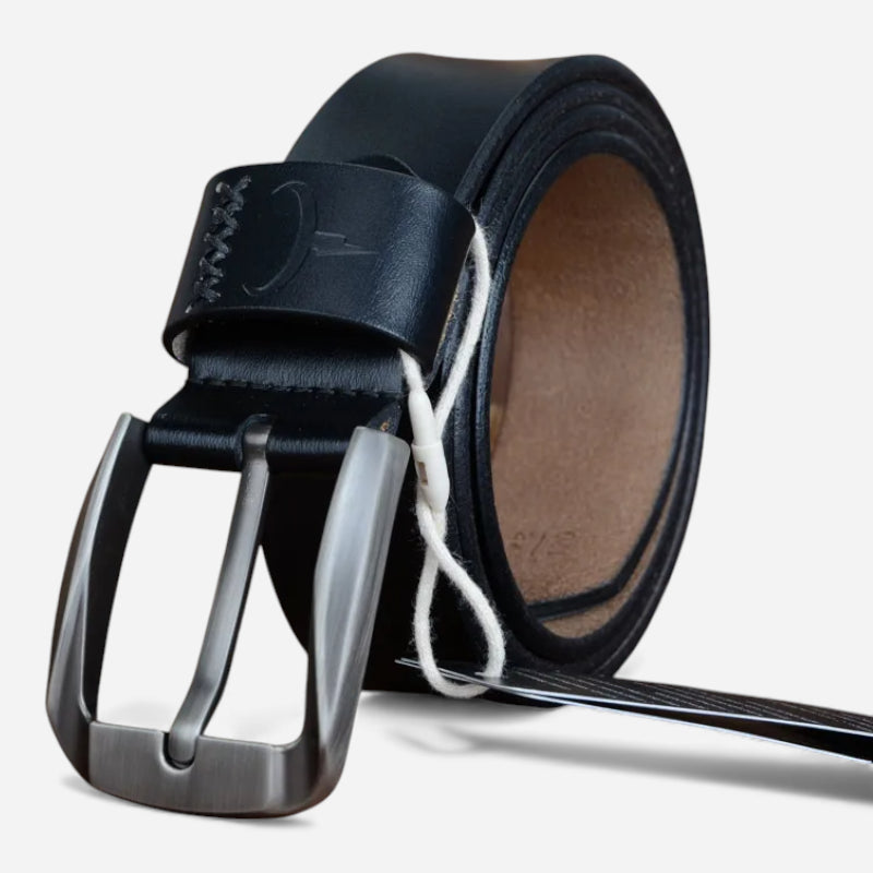 Ceinture Cuir Véritable Noir Homme