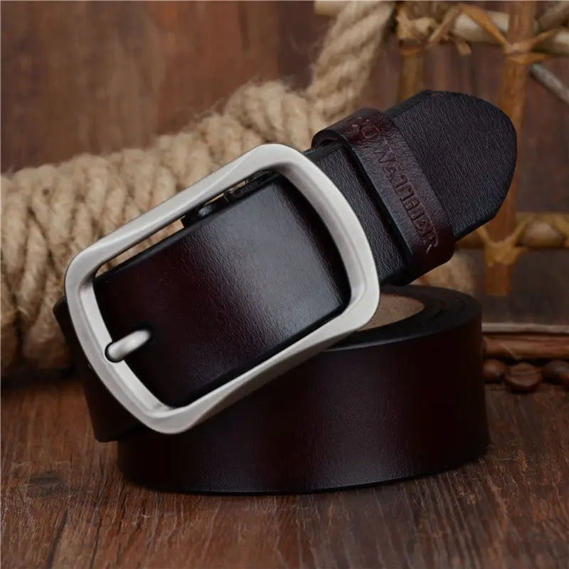 Ceinture En Cuir Marron Très Foncé Homme