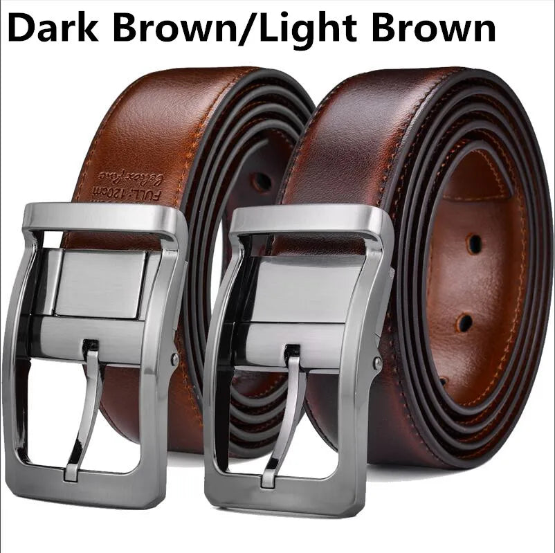 Ceinture Cuir Marron Réversible Homme