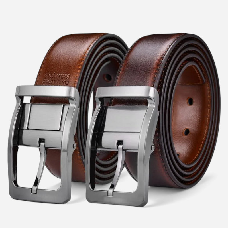 Ceinture Cuir Marron Réversible - Réversible 2 en 1