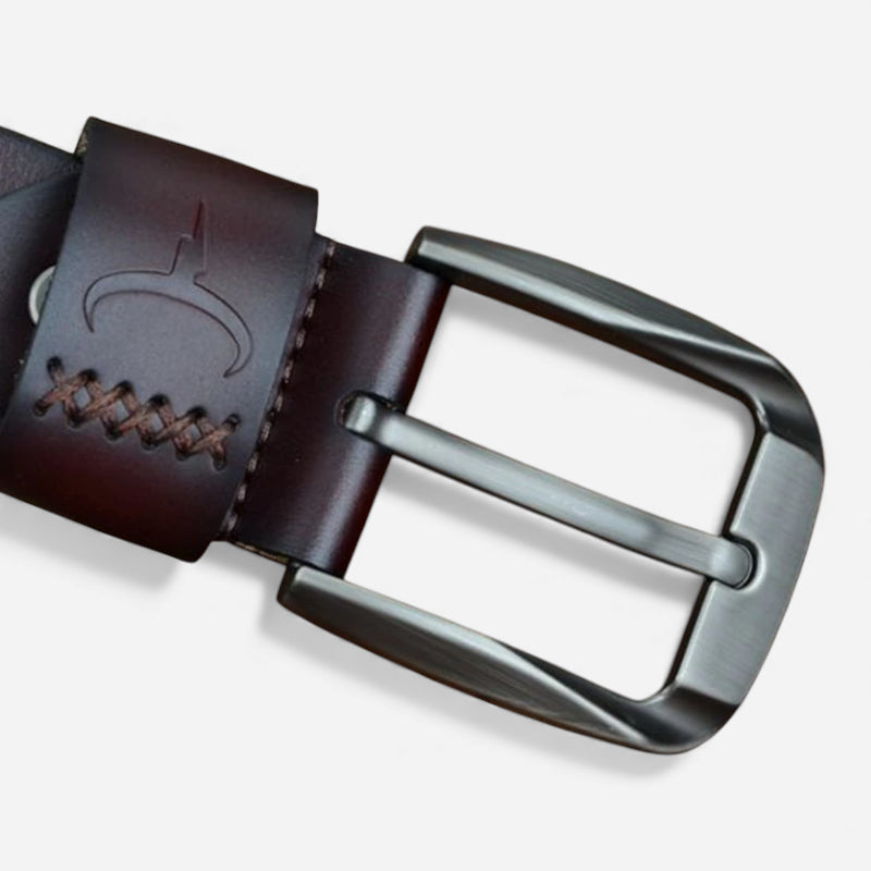 Ceinture Cuir Véritable Marron Foncé Homme