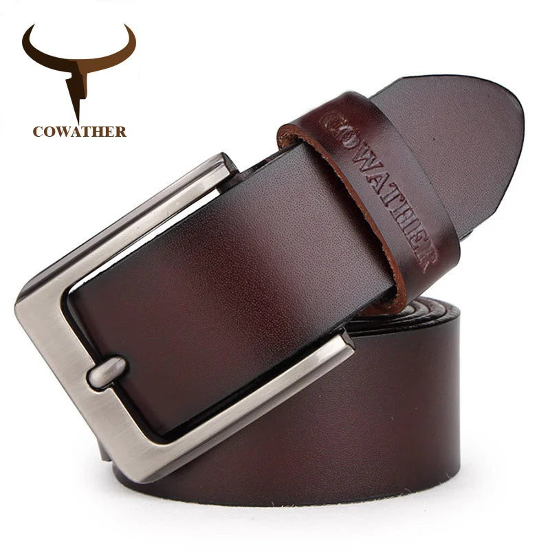 Ceinture Cuir Noir Boucle Grise Luxe Pour Homme