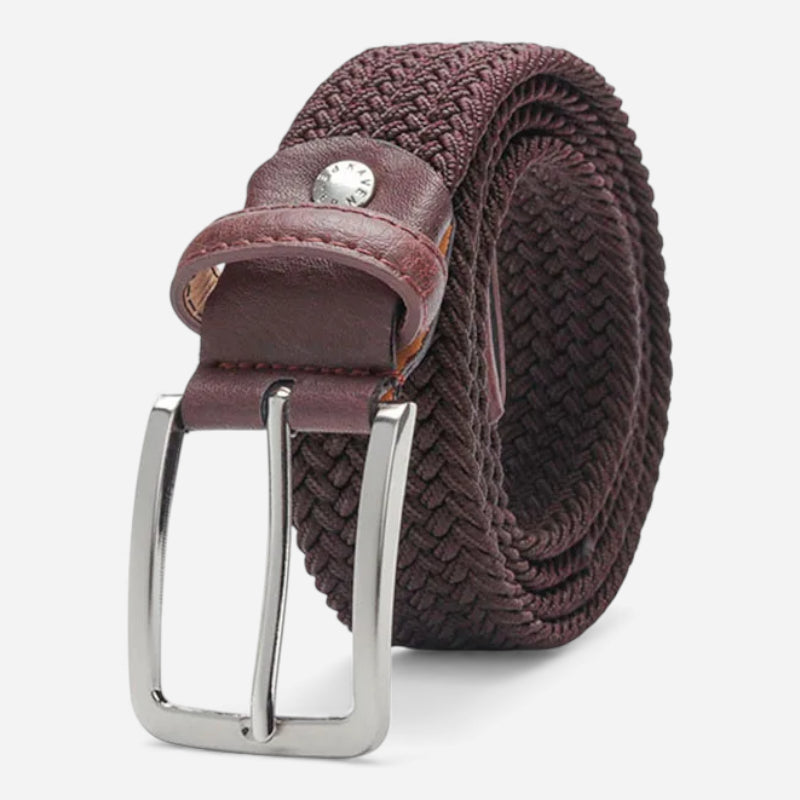 Ceinture Tressée Bordeaux Unisexe