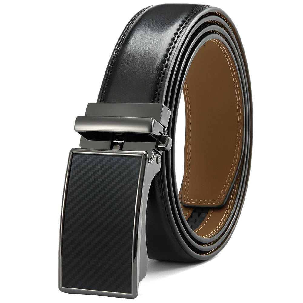 Ceinture En Cuir Noir Automatique Homme