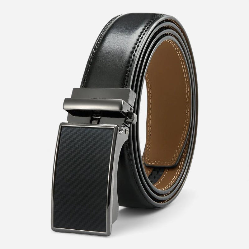 Ceinture En Cuir Noir Automatique Homme