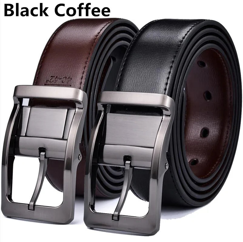 Ceinture Cuir Marron Réversible Homme