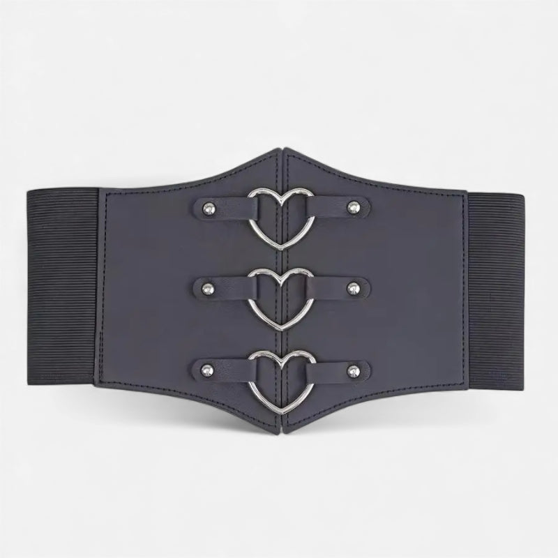 Ceinture Corset Cuir Noir